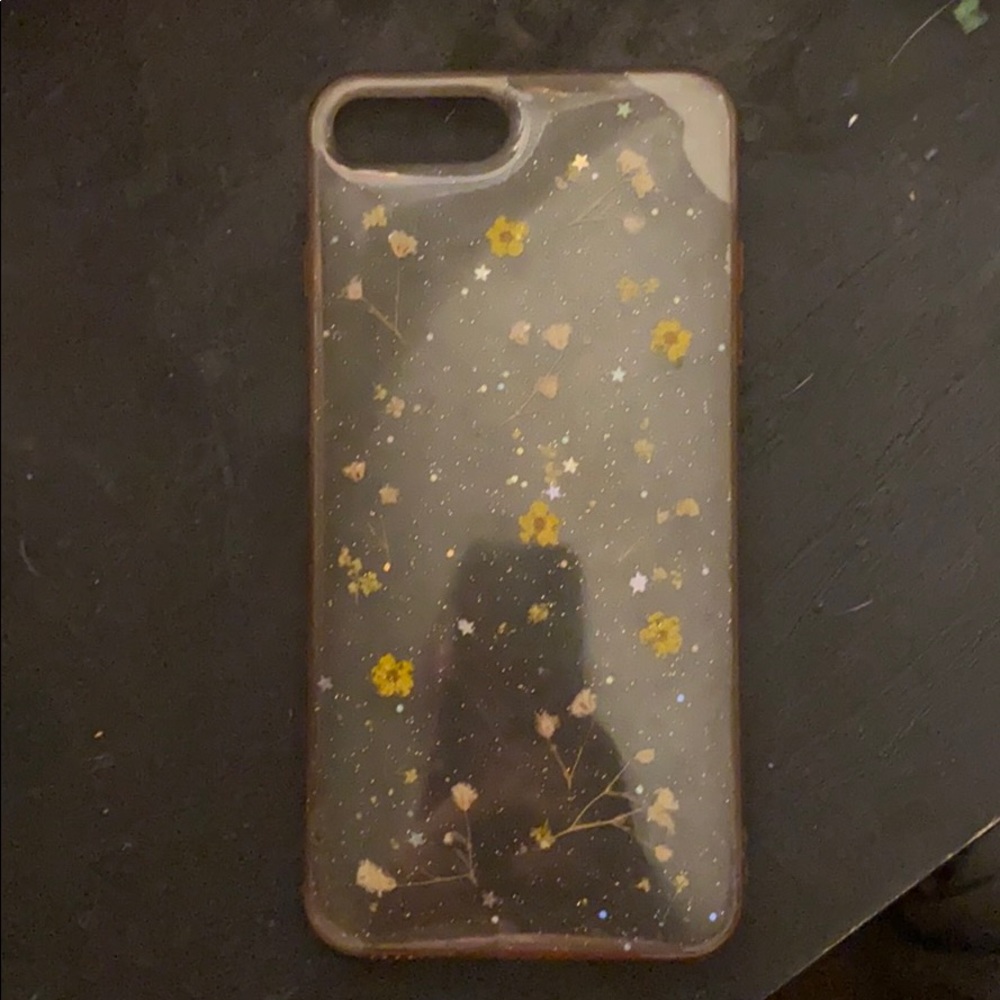 Clear yellow flower iPhone 8+ case